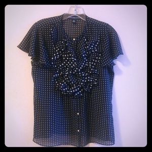 SHEER POLKA DOT Top! SZ S! D10